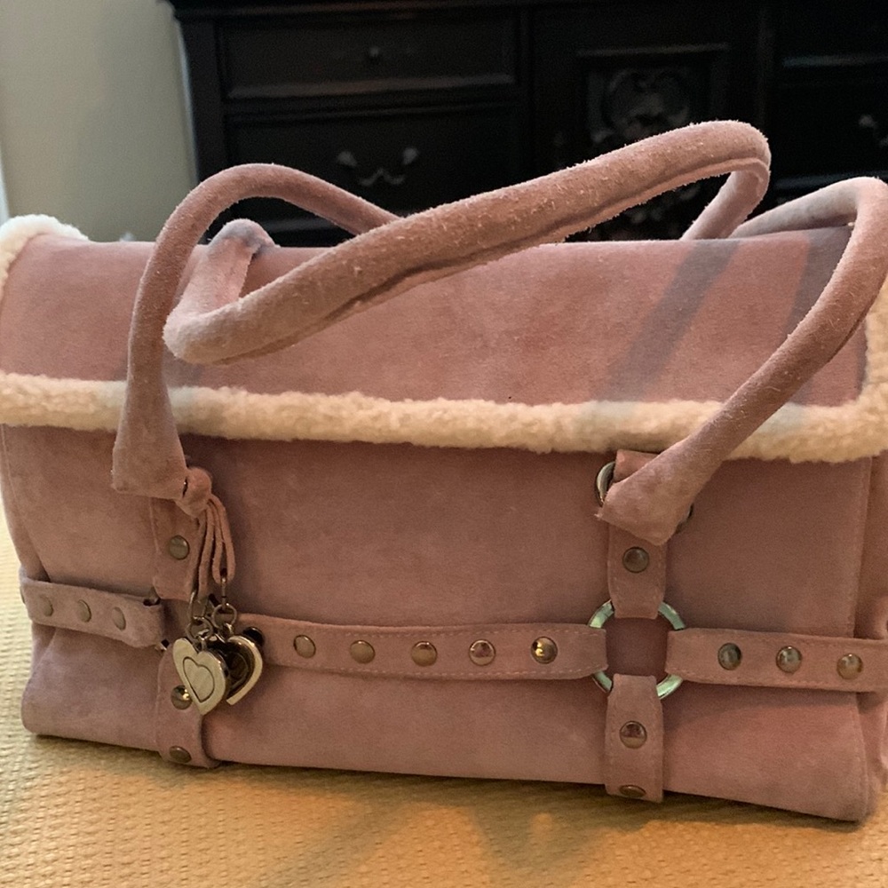 Dusty Pink Stuart Weitzman Shearling Bag. 12” X 7” X 4” - Picture 2 of 13